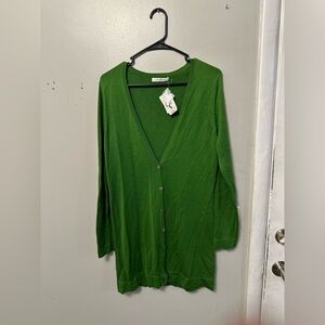 Josie Natori long silk cardigan/sweater